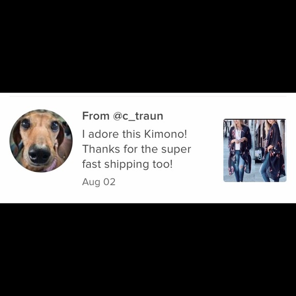 New! Gray Floral Kimono - Picture 6 of 6